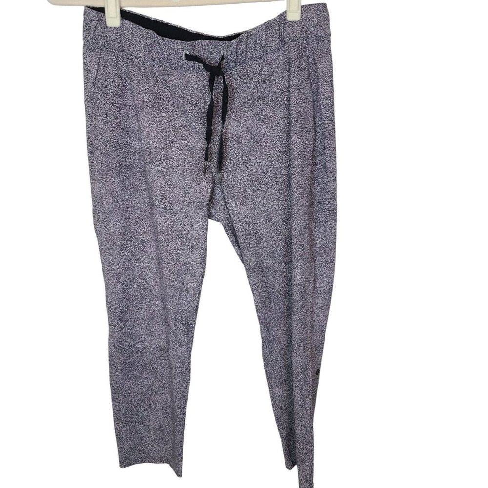 Lululemon Athletica Womens Purple Printed Drawstring Stretch Cropped Pants